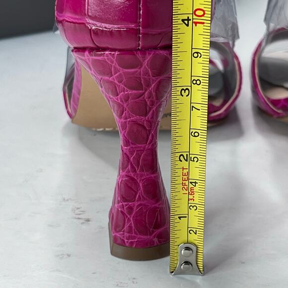 Vince Camuto Reesera Deep Magenta Croco Sandal Women's 5M NWB Barbie - Picture 9 of 11